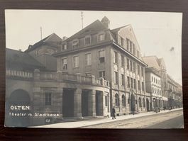 OLTEN Theater m. Stadthaus, belebt, tolle FOTOKARTE