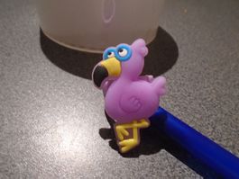Kinderfingerring Flamingo lila, Brille
