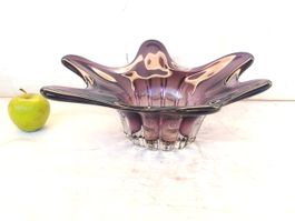 Schale Fruchtschale Glas Böhmen Murano Vintage Mid Century