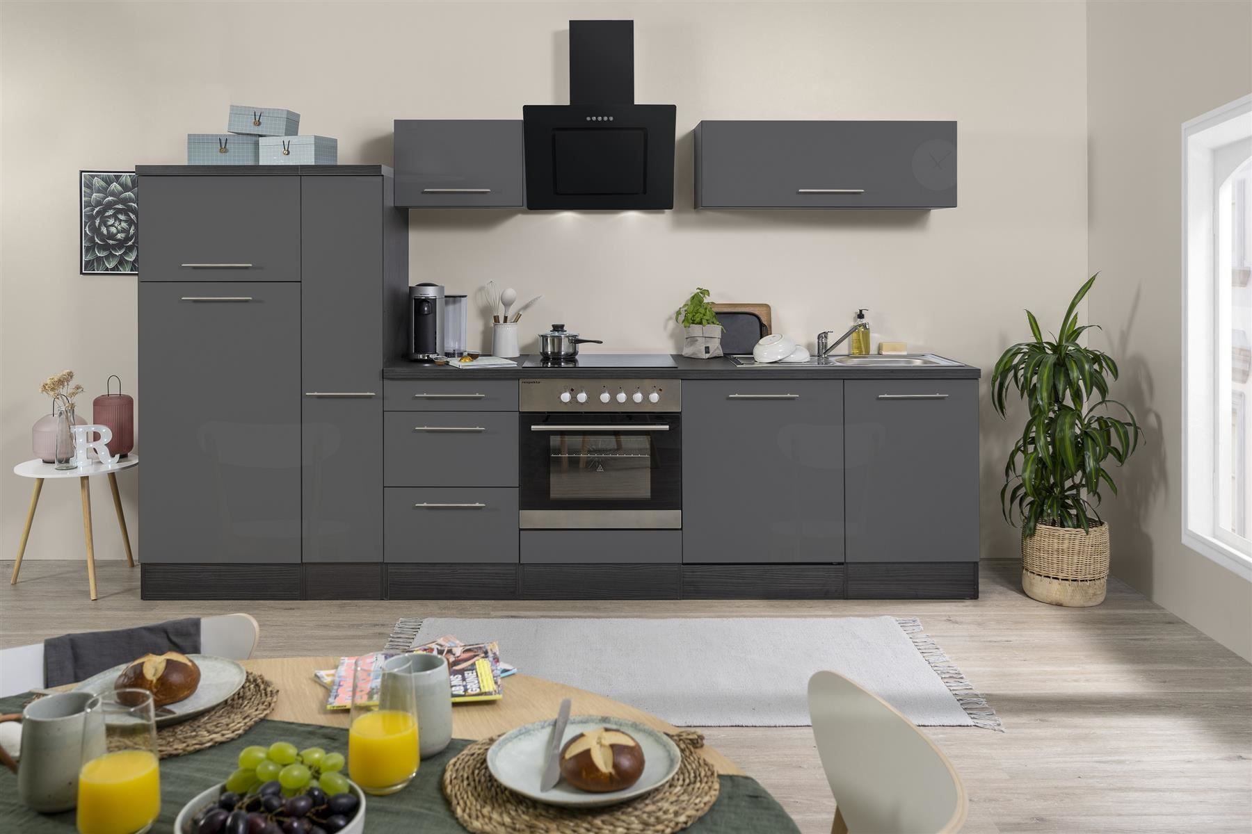 Cucine complete: 311 Küchenzeile Küchenblock 310cm E/GR - Küche Einbauküche – Nuovo e nell'imballaggio originale da Wallenwil venduto da toesstalvertrieb