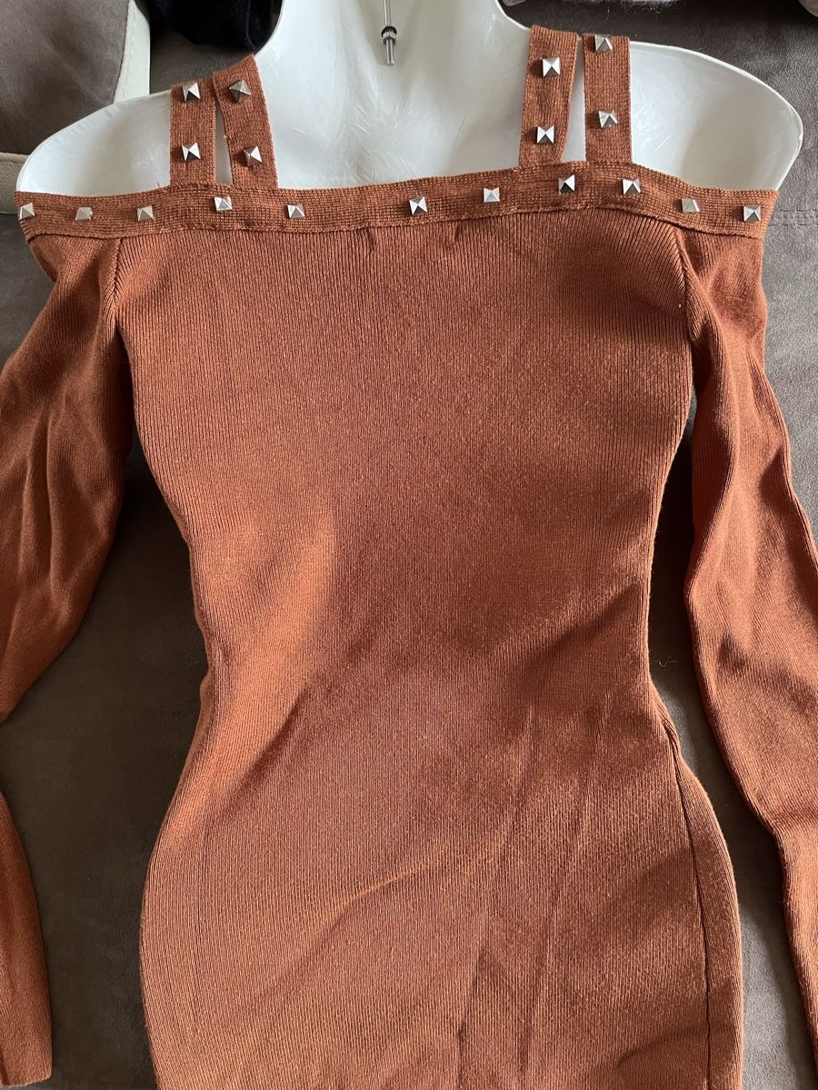 Maglioni & Felpe: Pull Enzoria moulant rivets marron TU (S) – Usato da Genève venduto da Libellule477 2