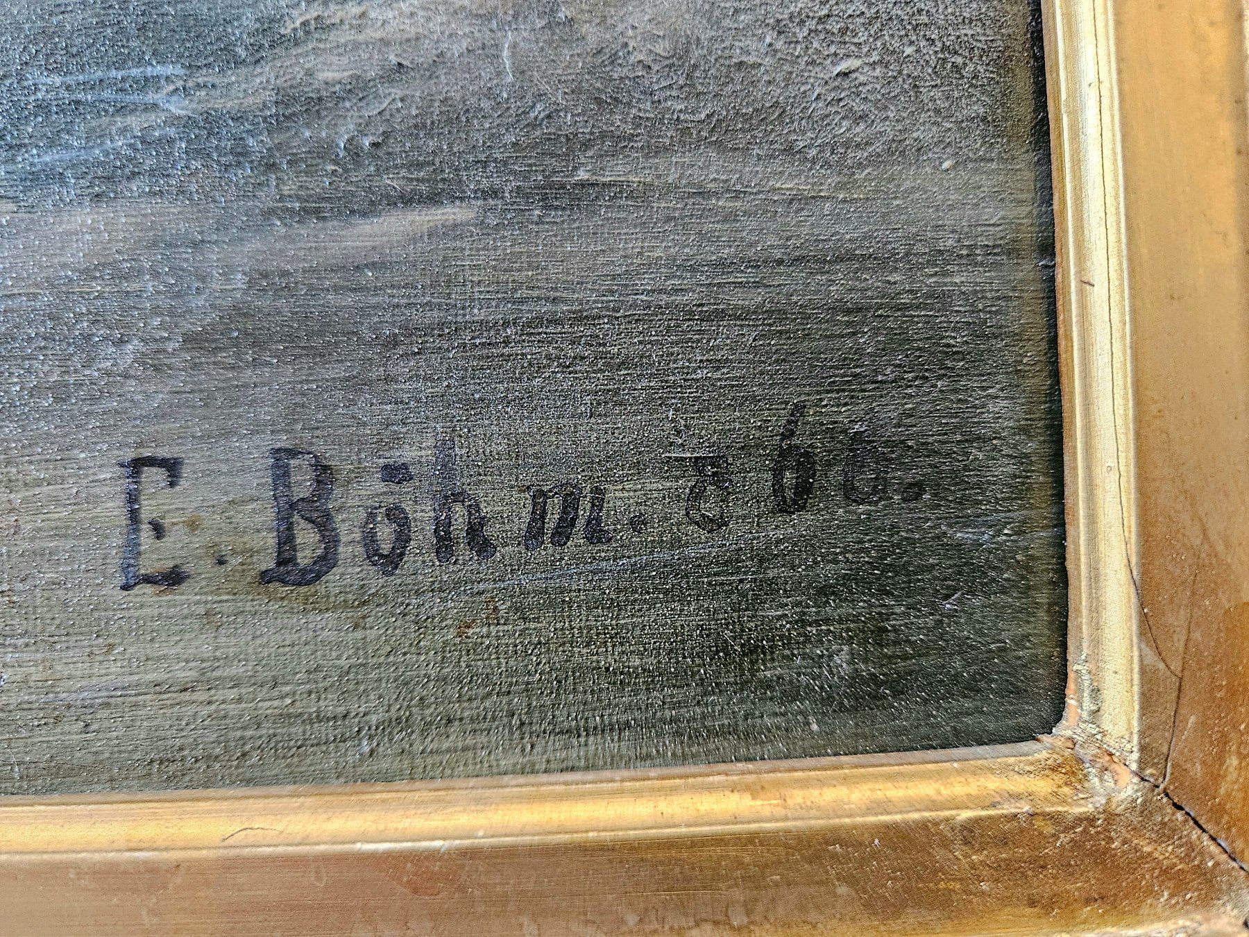 Dipinti: Eduard Böhm Gemälde Ölbild Winterlandschaft Prunkrahmen – Usato da Hünenberg See venduto da Gekko1980 6