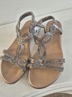Glitzer-Sandale, Damenschuhe, wie neu, Gr. 38, Sommer