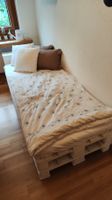 Bett aus Europaletten weiss Einzelbett