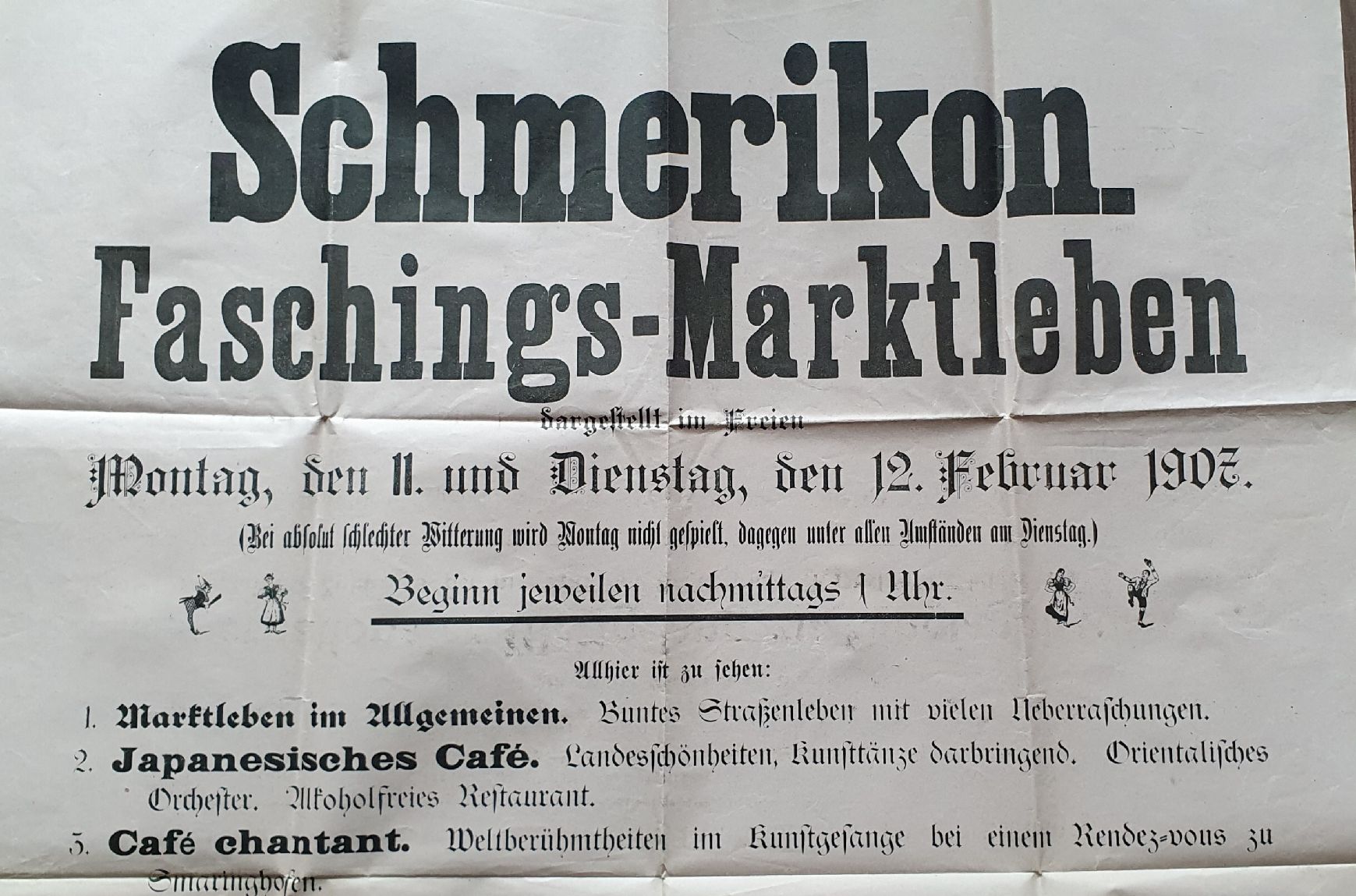 Documenti: Originale Schmerikon Faschings-Marktleben, 1907 – Usato da Kreuzlingen venduto da Rschweiz1 1