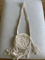 Makramee Fransen-Tasche, Boho Style, Beige