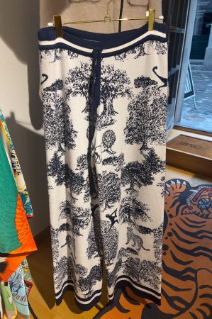Wunderschöne Palazzo-Hose weiss/blau - Tiermotiv