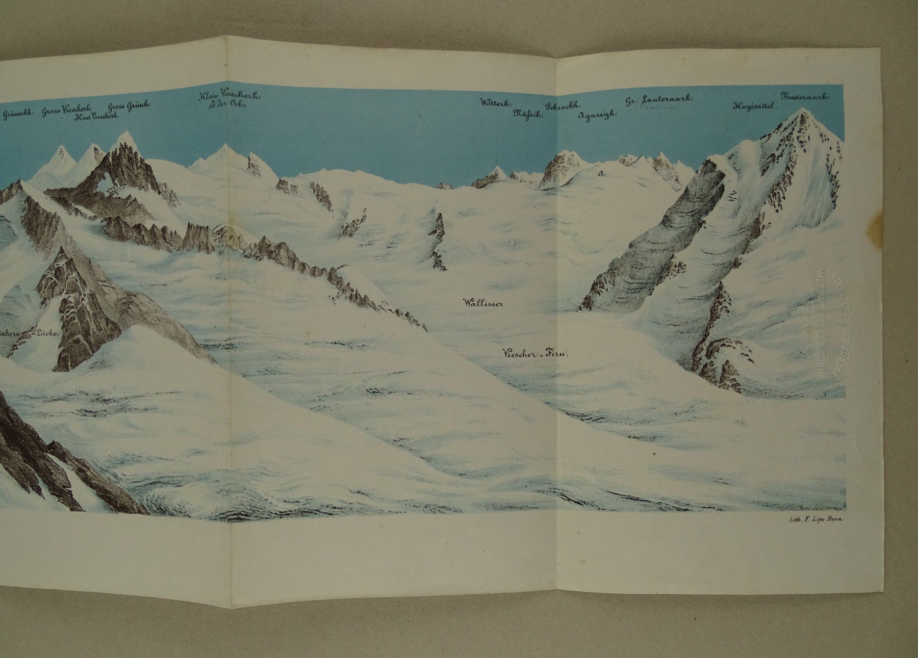 Stiche: PANORAMA VOM GROSSEN WANNEHORN, 1865 – Gebraucht aus Grüningen von Kartensammler 2