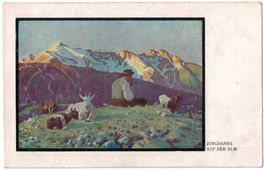 Kunst-AK, Künstlerkarte Junghanns auf der Alm Landwirtschaft
