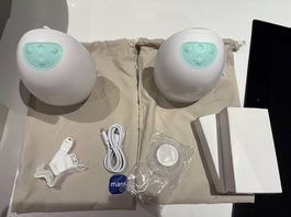 MAM Hands-free 2x Einzelmilchpumpe + 100 Muttermilchbeutel