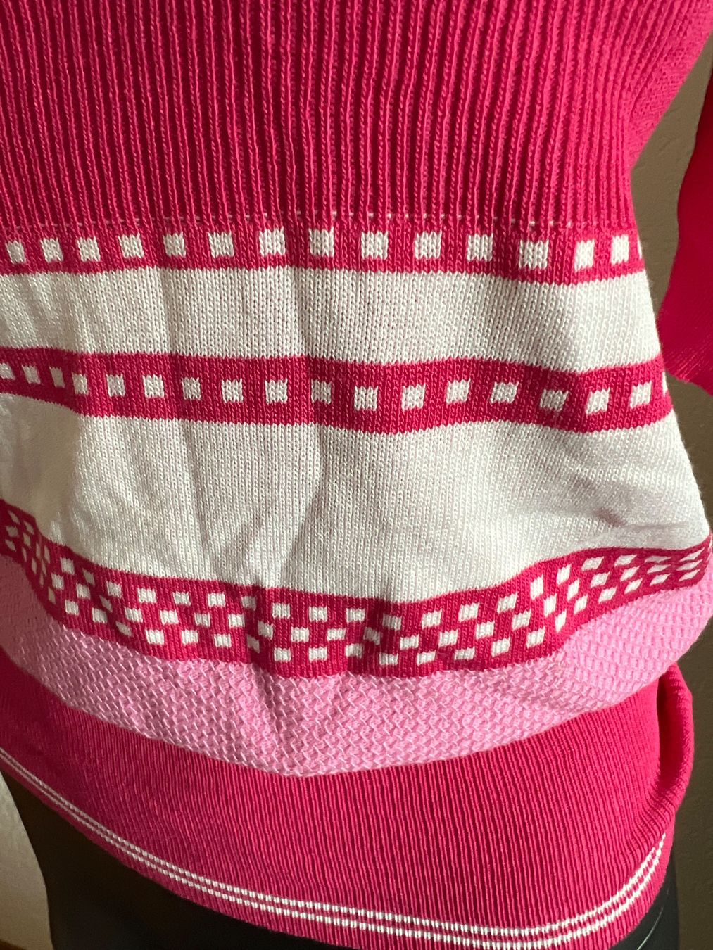 Maglioni & Felpe: Damen Strickpullover Kurzarm Weiss Rosa Gr S - M – Usato da Frenkendorf venduto da Style365 3