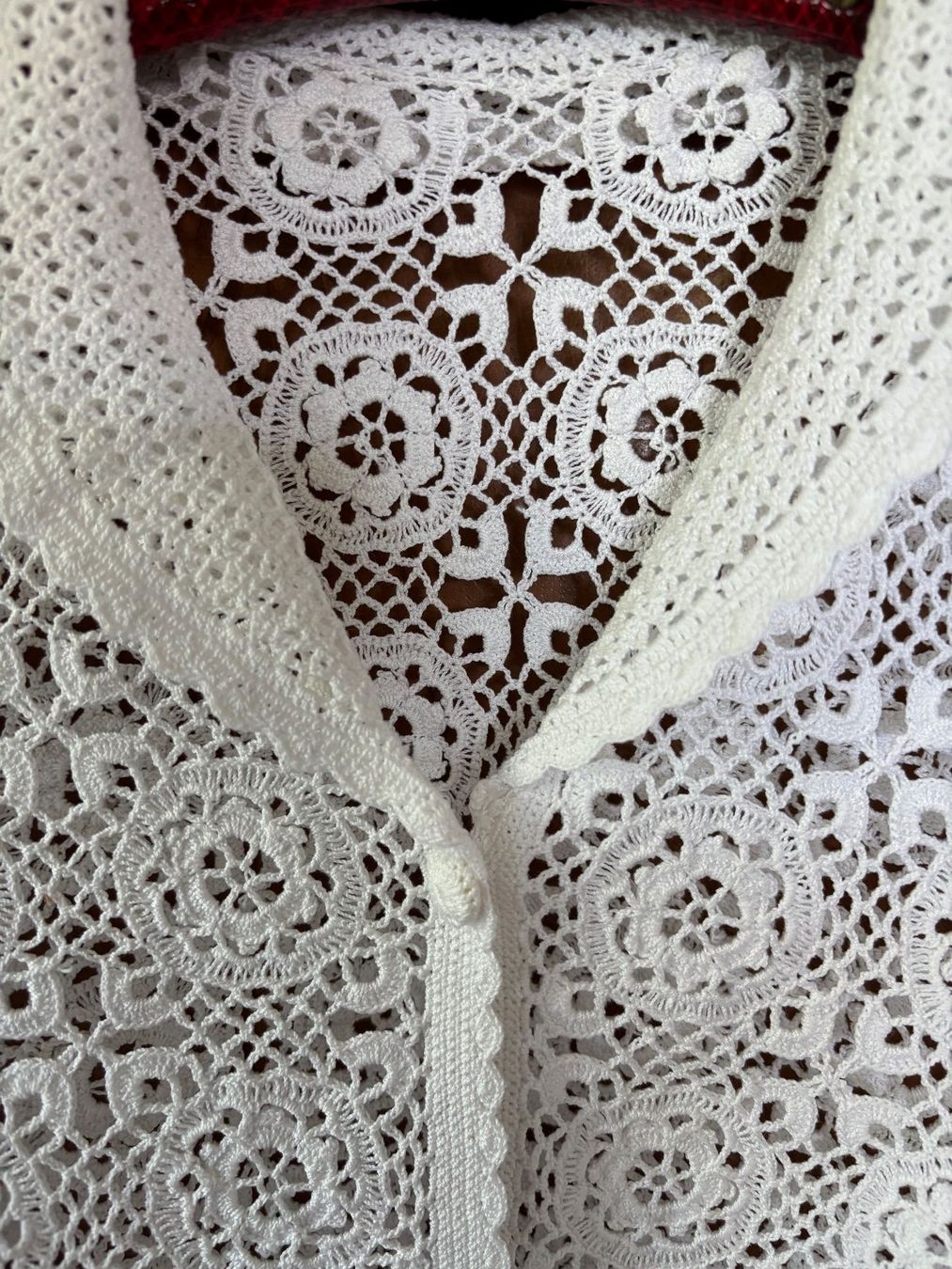 Maglioni & Felpe: Handgemachter Vintage gehäkelter Spitzen-Sommerpullover – Usato da Horgen venduto da uge_pd5p 1