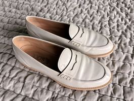 Tod's Mocassins Penny Loafer Cuir Blanc - 37