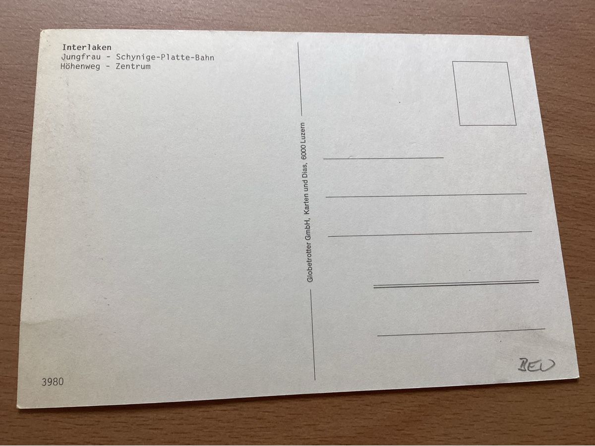 Cartoline postali: AK Interlaken, Berner Oberland – Usato da Wassen UR venduto da SABDOM 1