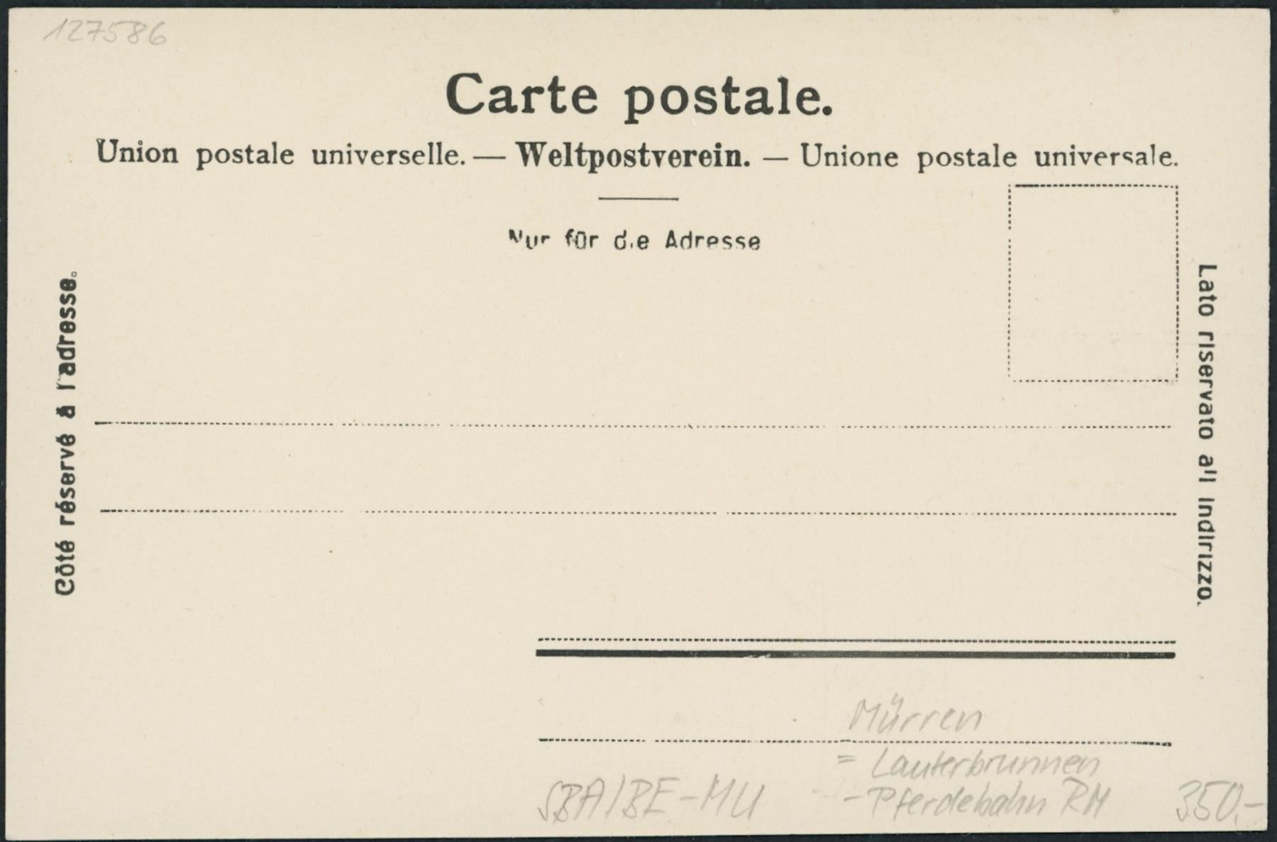 Cartoline postali: BE Mürren - Pferde Bahn RM – Usato da Schindellegi venduto da dolpitz 1