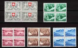 Pro Patria 1953 Serie im 4er-Block ** postfrisch