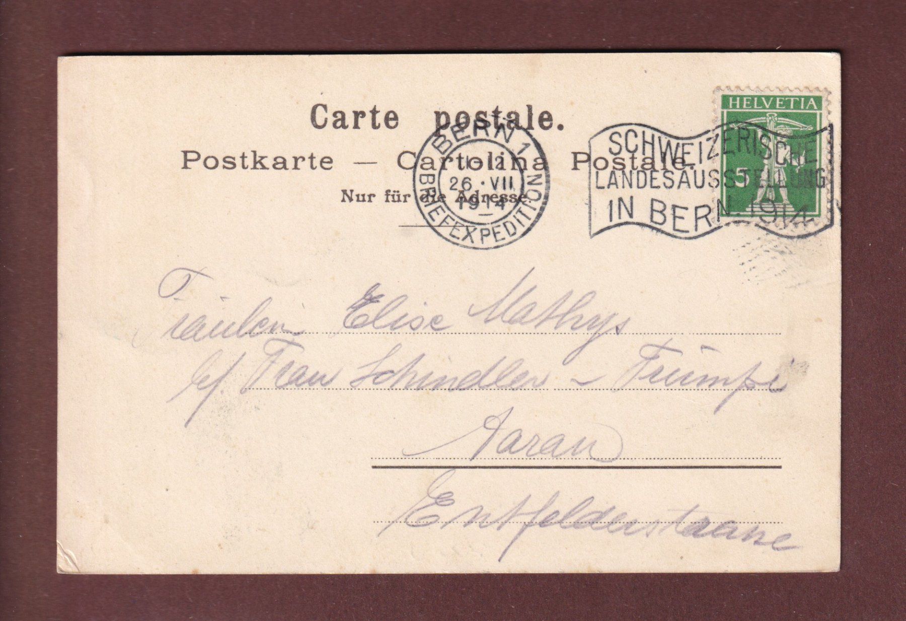 Cartoline postali: BERN - Café Restaurant Bubenberg - 1914 – Usato da Pully venduto da nicecards-shop 1