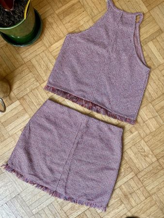 Set Top & Rock / Deux Piece mit Fransen lila Grösse S/M