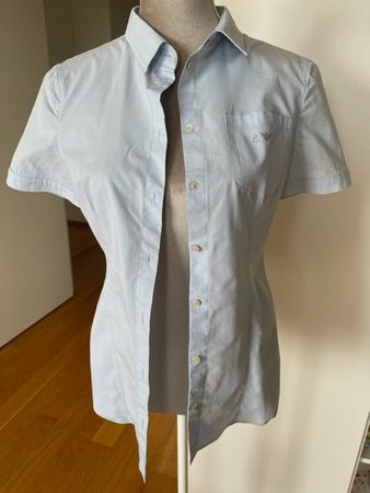 Armani Jeans Kurzarm-Bluse, hellblau, Gr. 36 (34-36)