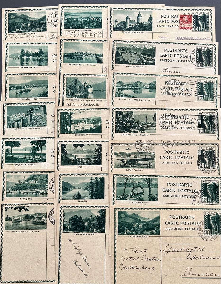 Tutti i francobolli: 21 Bildpostkarten um 1930 – Usato da Horw venduto da Tellbub