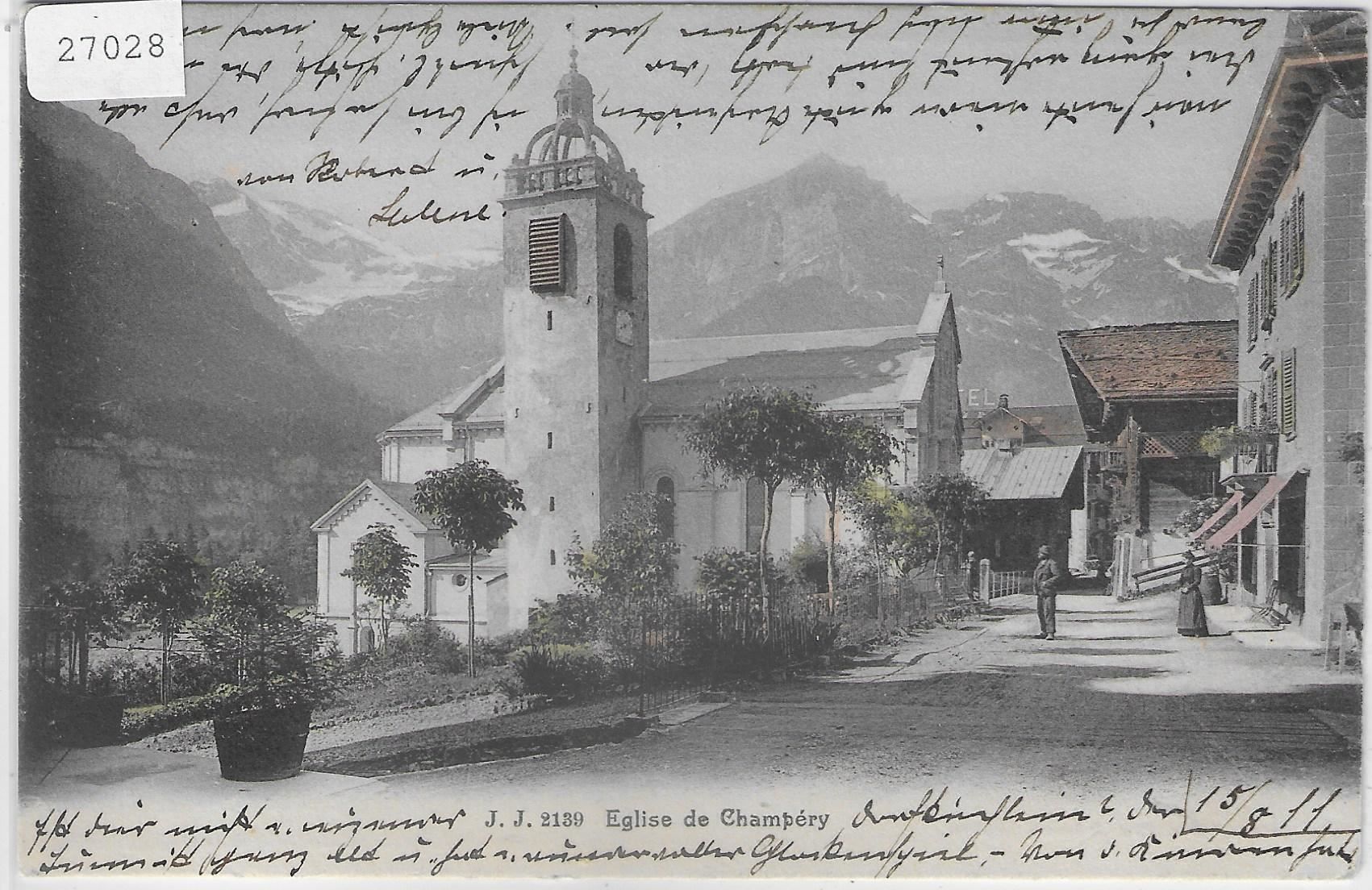 Cartes postales: Eglise de Champery VS - coloriert – D'occasion à Ettingen par Kartenplanet