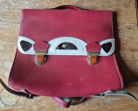 alter Schulthek / Schulranzen aus Leder