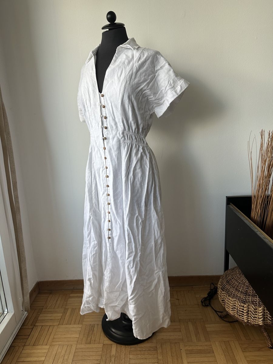 Zara Kleider: Blusen Hemdkleid weiss Grösse S mit Knöpfen – Gebraucht aus Wohlen AG von jes_9c79 1
