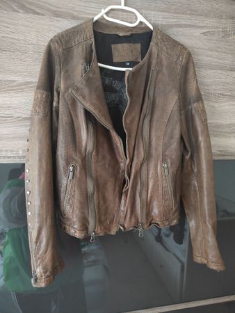 Veste en cuir marron pour femme - Taille 34 - Superbe!