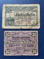 2x Notgeld 20 Heller und 50 Heller Wien 1919-1920