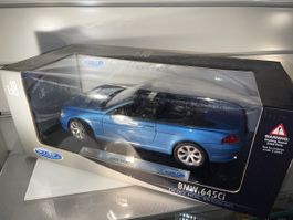 BMW 645Ci Cabrio Modellauto 1:18 Welly blau neu OVP!