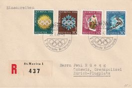 St.Moritz Olympiade1948-Einschreibebrief