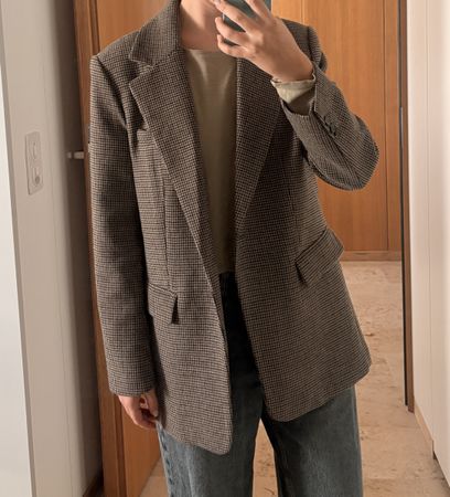 Oversized Blazer kariert braun Grösse M