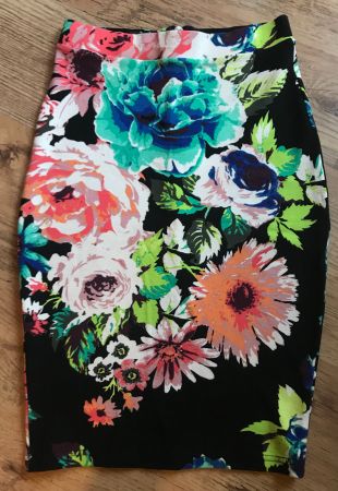H&M Blumenmuster Bleistiftrock XS