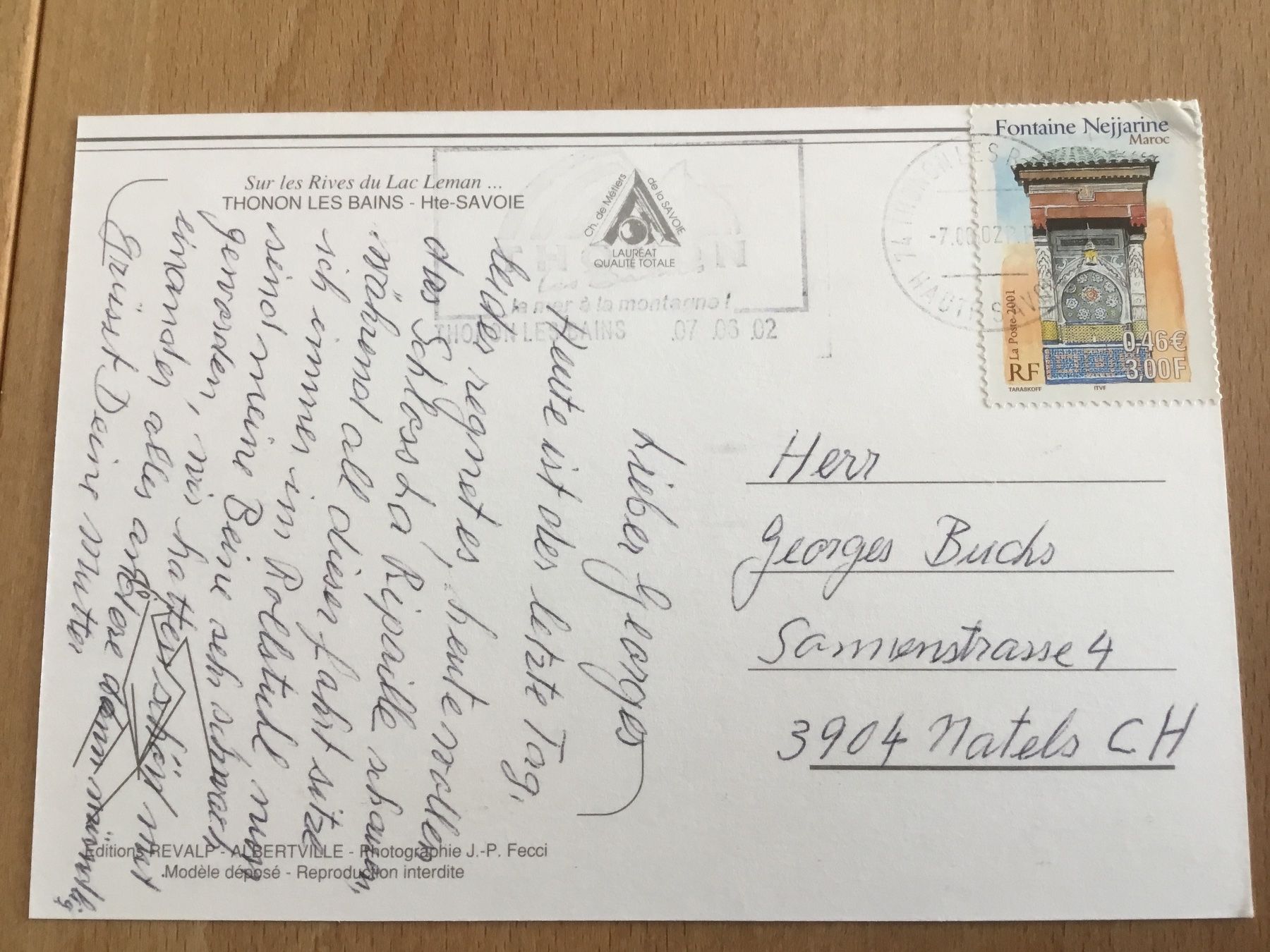 Cartoline postali: Vintage Ansichtskarte Thonon Les Bains - Genfersee – Usato da Kerzers venduto da Georges3210 1