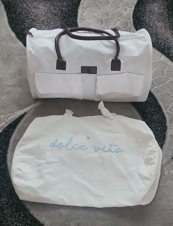 Sac de voyage blan & Sac Dolce Vita en coton 100%
