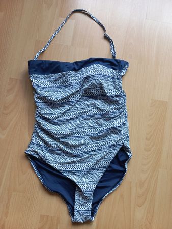 Badeanzug gemustert dunkelblau/weiss Gr.42