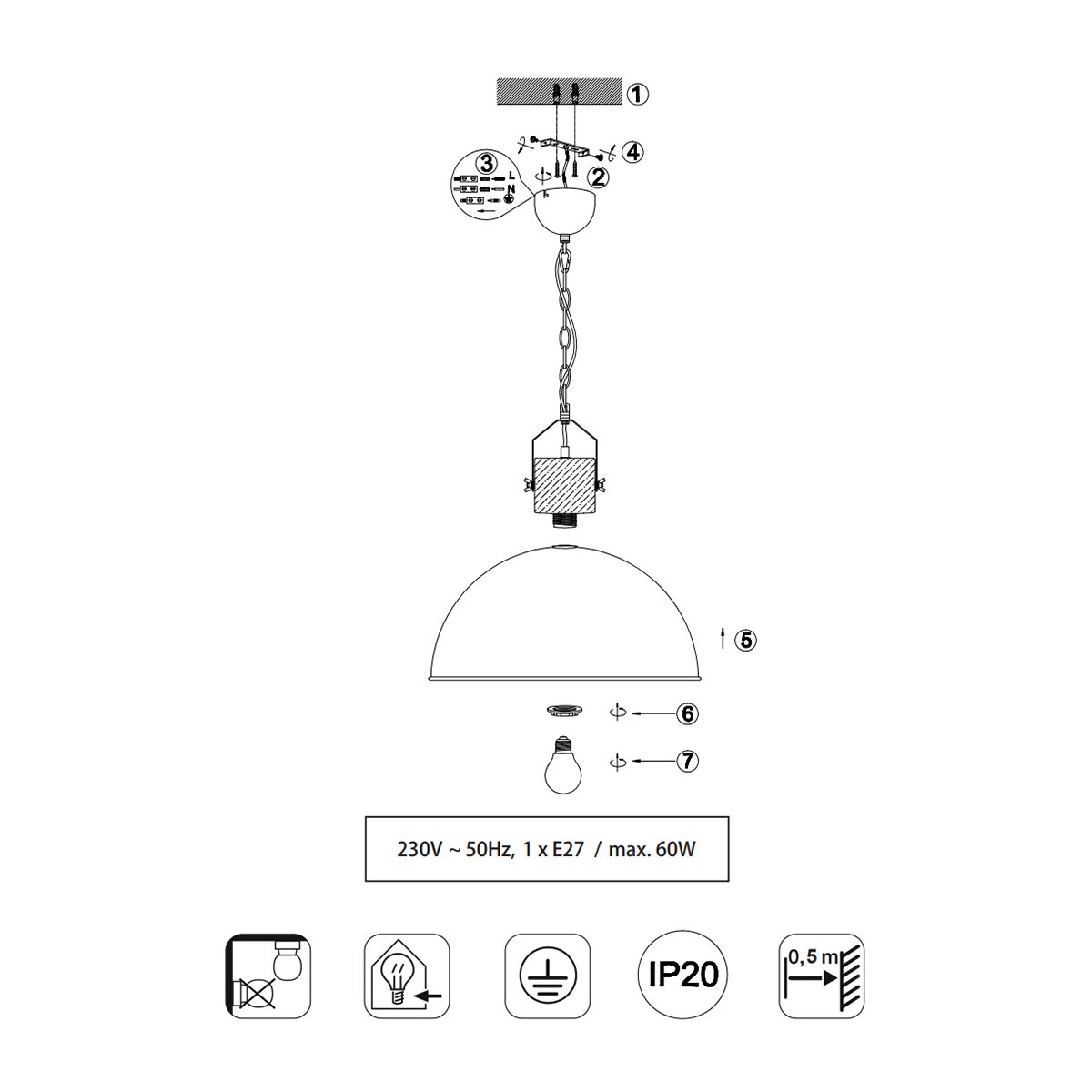 Lampadari & plafoniere: Pendelleuchte, Vintagelook, 150 cm Höhe – Nuovo (secondo la descrizione) da Kreuzlingen venduto da Smart-Light 4