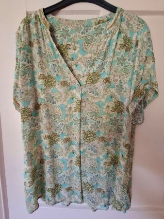 NILE: Damen-Kurzarmbluse Gr. 40/42 bedruckt, 100% Viscose