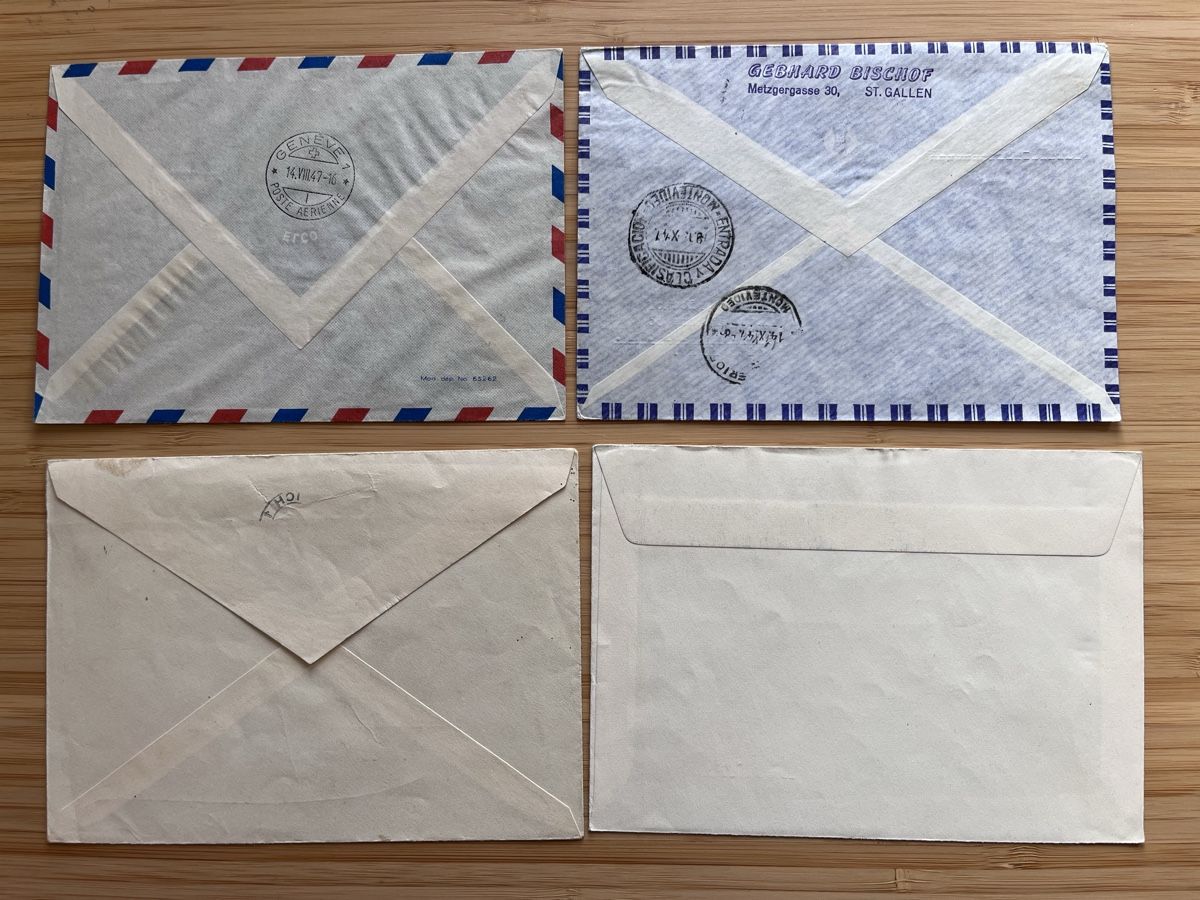 Tutti i francobolli: 4x Lettres Flugpost  – Usato da Sottens venduto da thigroux 1