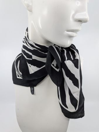 Kleines Foulard, Seidenfoulard schwarz weiss