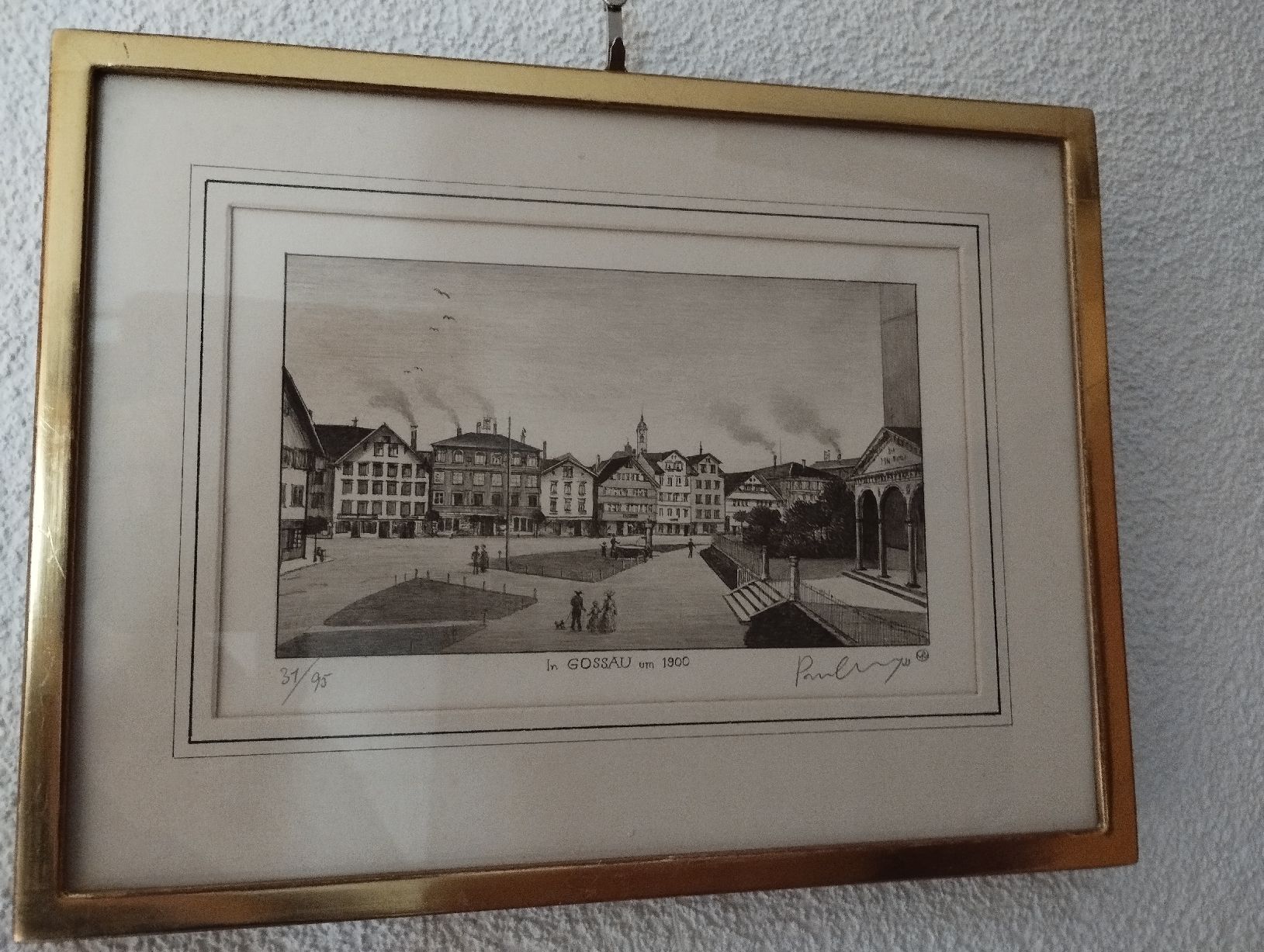 Grafiken & Lithographien: Lithographie von Gossau SG um 1900 – Gebraucht aus Adlikon b.Regensdf von puz_62wm 1