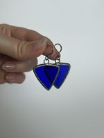 Schöne Vintage Ohrringe aus 925 Silber und blauem Glas