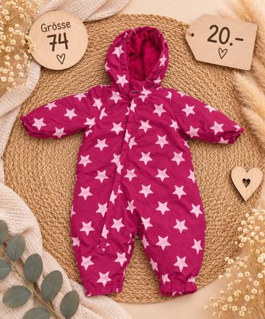 Baby Winteroverall Pink mit Sternen Grösse 74