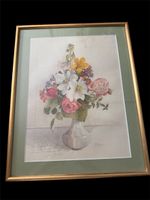 Original Aquarell Blumenstillleben – signiert & datiert 1991