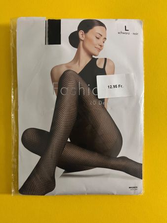 Strumpfhose Fashion, Migros, Grösse L Quadratmuster mit Naht