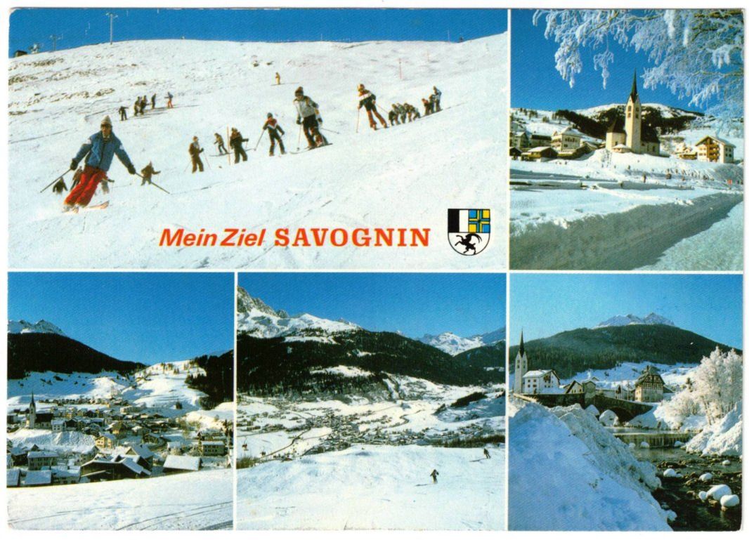 Cartoline postali: Savognin - 5 Bild AK – Usato da Binningen venduto da Mountainrider