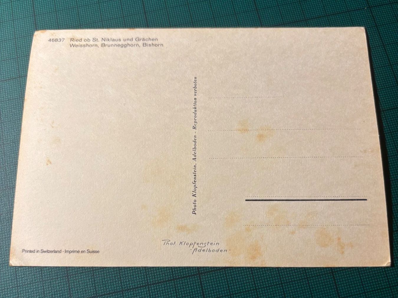 Ansichtskarten: AK Ried ob St.Niklaus und Grächen ungel. – Gebraucht aus Utzenstorf von Rose0303 2