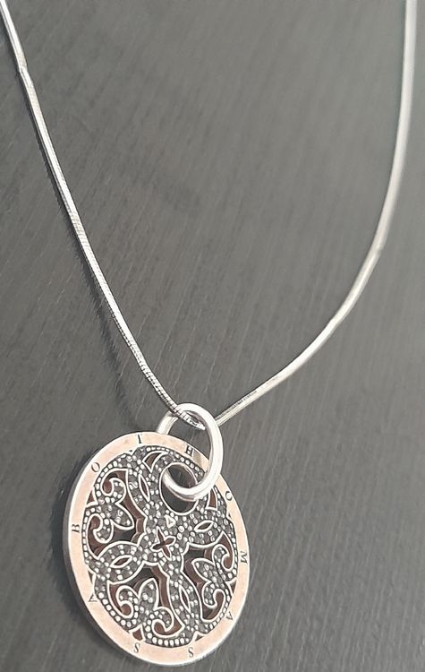 Pendentif Croix Thomas Sabo - Argent Sterling 925 Plaqué Or 750 Avec Zircone Noire