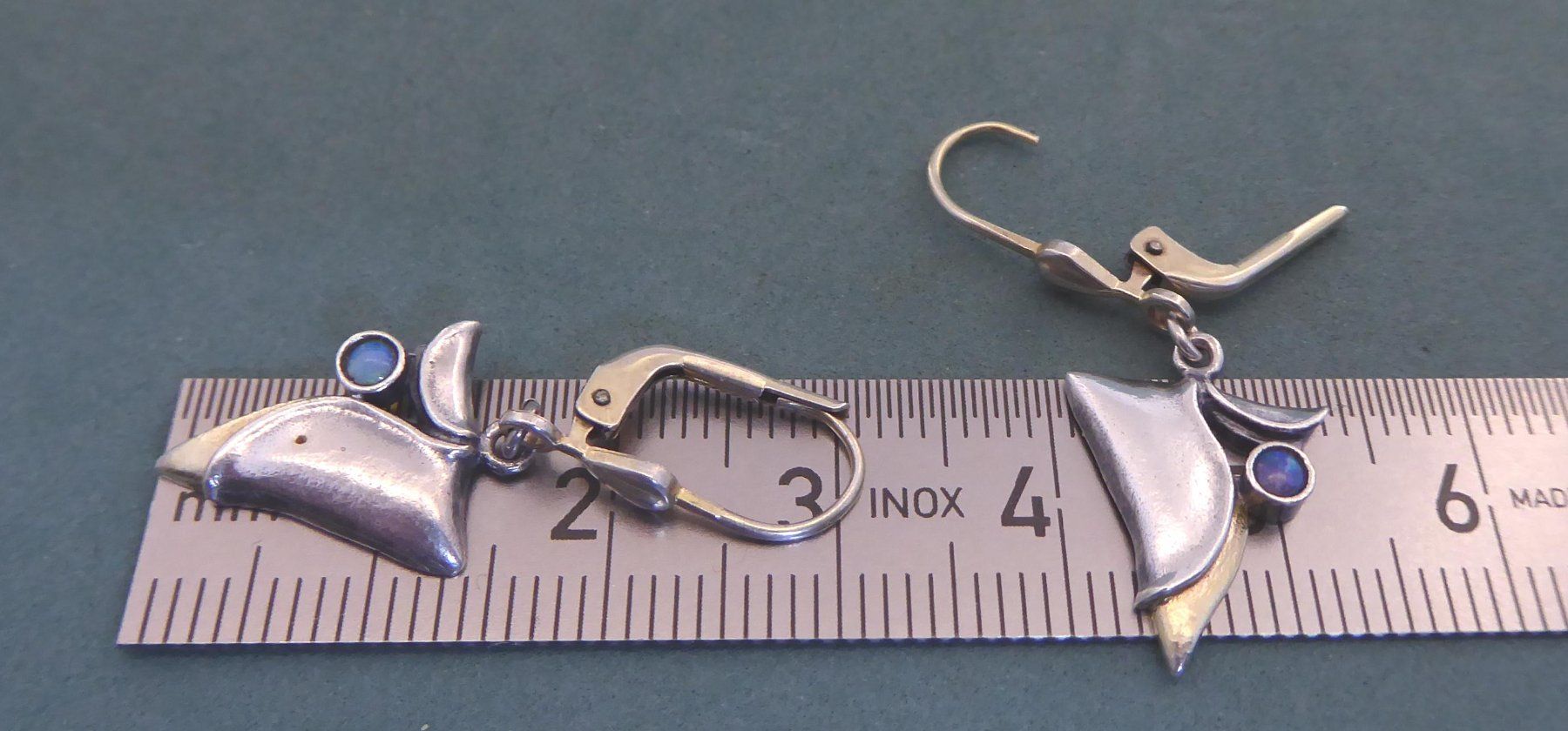 Orecchini pendenti & Orecchini a lobo: Ohr Ringe 925 Silber mit synthetischen Steinchen – Usato da Muri AG venduto da silvermouse007 3