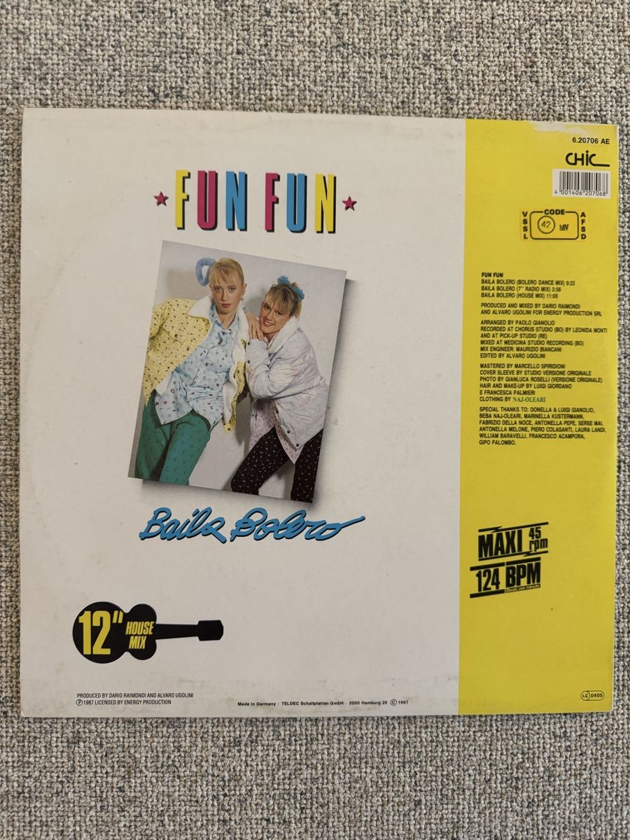 Dischi in vinile: Fun Fun - Baila Bolero - 12" Maxi - Italo Disco – Usato da Rorbas venduto da BlackstarRecords 1